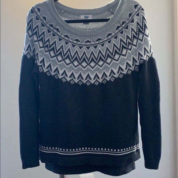Old Navy isles black and grey sweater medum - Picture 1 of 16